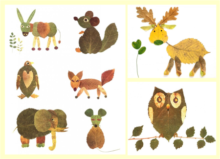 Аппликация из листьев