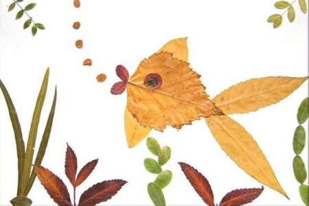 Сюжетная аппликация из листьев