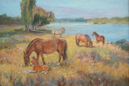 Картина кони пасутся