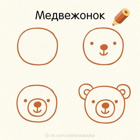 Рисование мордочки животных малышам