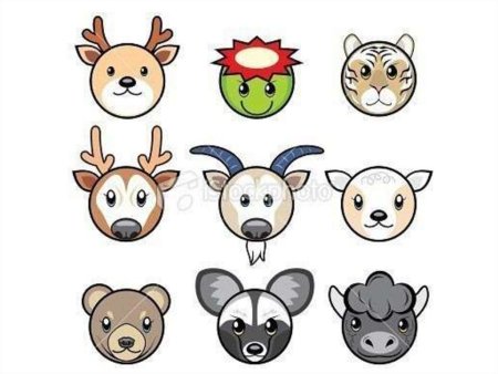 Морды животных вектор