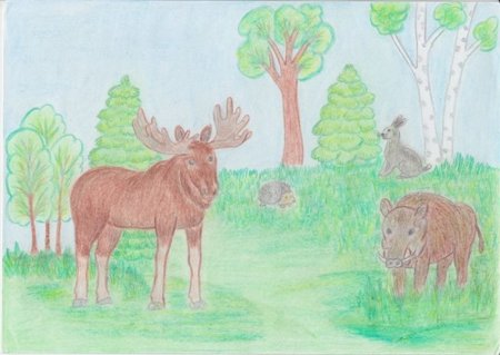 Детские рисунки лося
