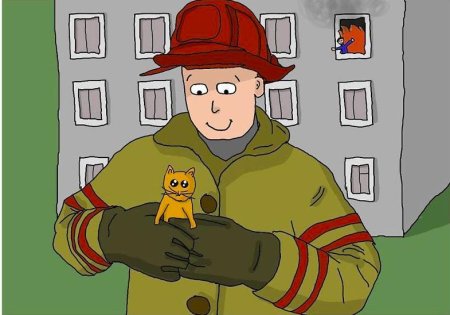 Пожар гуашью