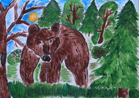 Рисование животные в лесу