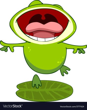 Лягушка с открытым ртом