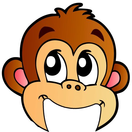 Мордочка обезьянки с открытым ртом