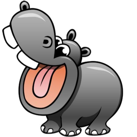 Гиппопотам с открытым ртом для детей