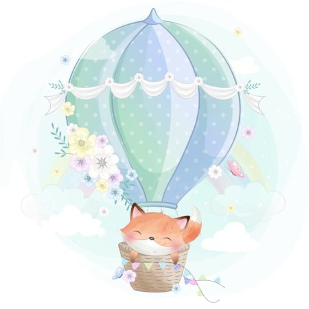 Лисенок на воздушном шаре