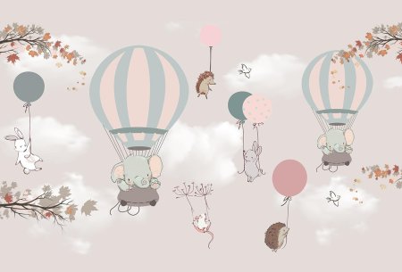 Иллюстрация воздушный шар с животными вектор