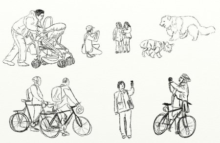 Зарисовки людей на улице