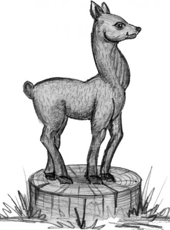 Эскиз скульптуры животного