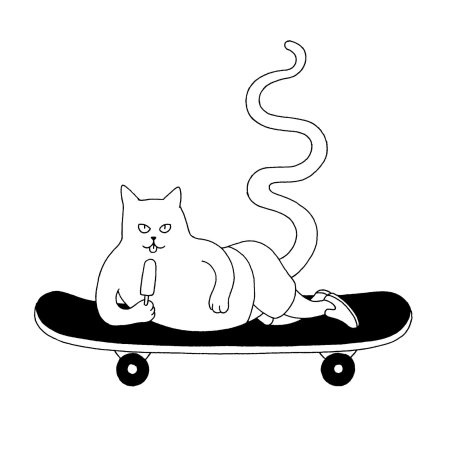 Кот на скейте