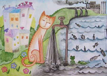 Детские рисунки животные в городе