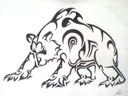 Медведь в стиле трайбл