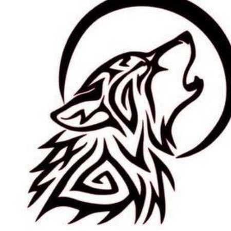 Трафарет волка для травления