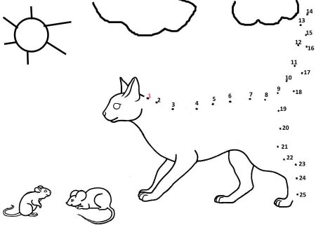 Животные по точкам для детей