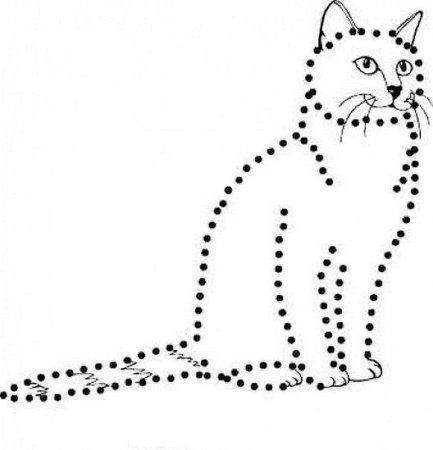 Обводить животных по точкам детям