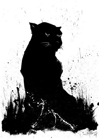 Силуэт черной краской