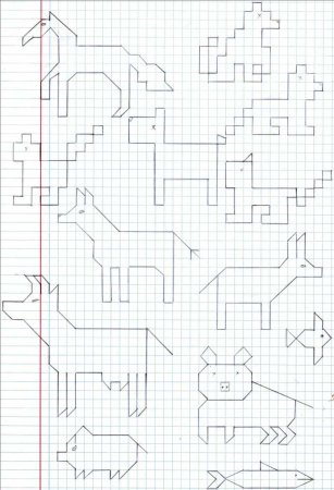 Рисунки по клеточкам животных