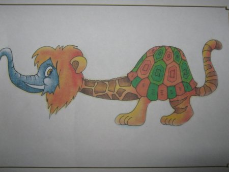 Фантастическое животное из частей разных животных