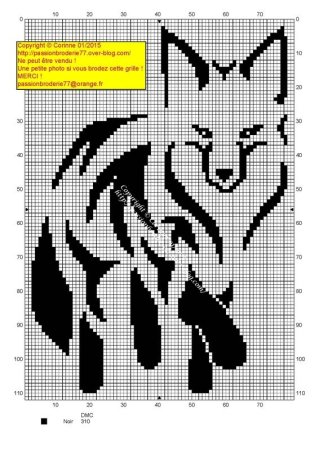 Лисы монохром вышивка