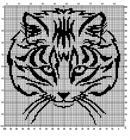 Монохромная вышивка животные схемы