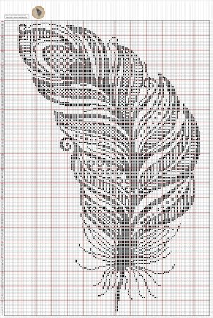 Перо вышивка крестом