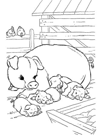 Кошка с котятами рисунок карандашом