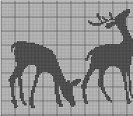 Филейное вязание олени схемы