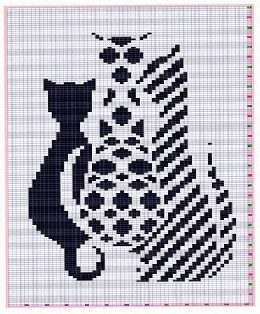 Жаккардовые узоры кошки