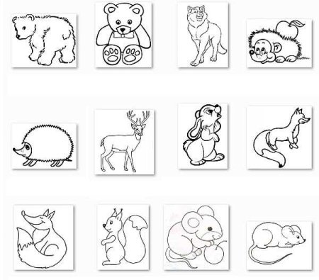 Раскраски маленькие животные