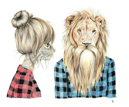 Животные в одежде людей рисунки