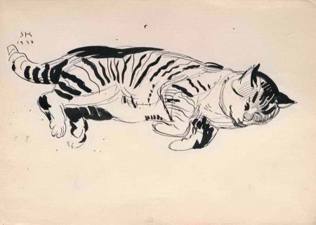 Наброски животных тушью