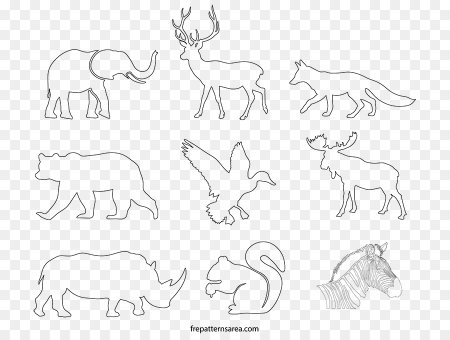 Силуэты животных для рисования