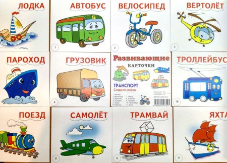 Транспорт с названиями для детей