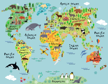 Детская карта мира