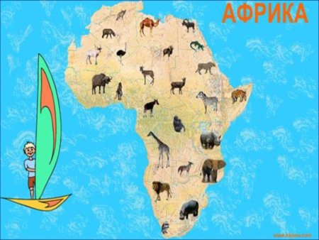 Материк Африка с животными