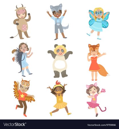 Иллюстрации деток в костюмах животных