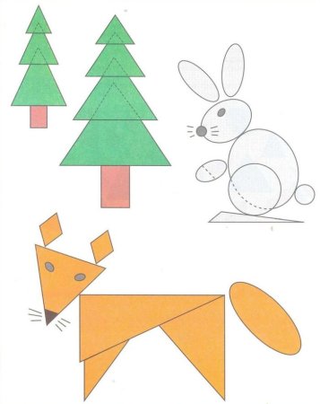 Единорог из геометрических фигур