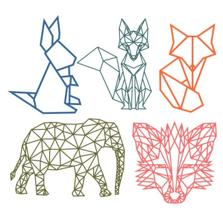 Рисунки животных из геометрических фигур