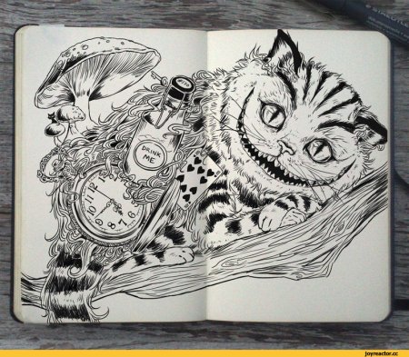 Зентангл Чеширский кот