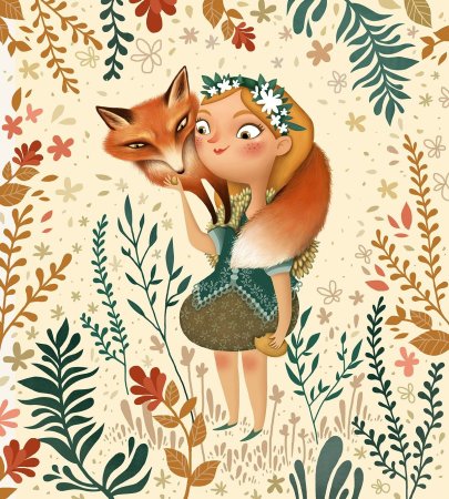 Девушка с лисой картина