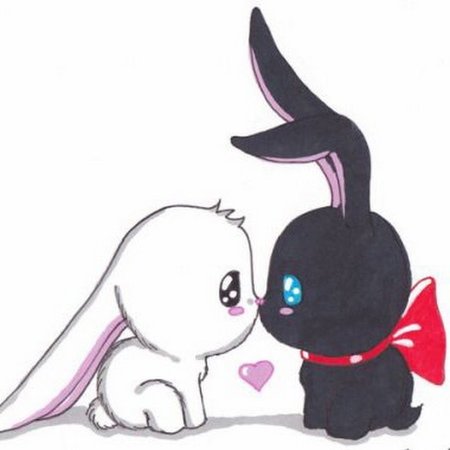 Милый рисуночек с кроликом лёгкий