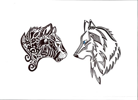Парные тату волки эскизы