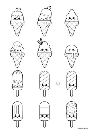 Милые раскраски мороженое