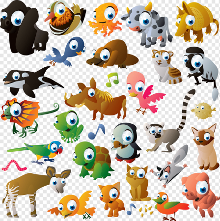 Мультяшные животные в одном стиле