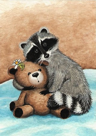 Медвежонок и енот
