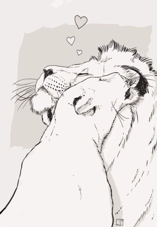 Рисунки влюбленных животных