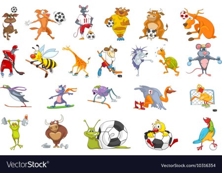 Мультяшные животные занимаются спортом