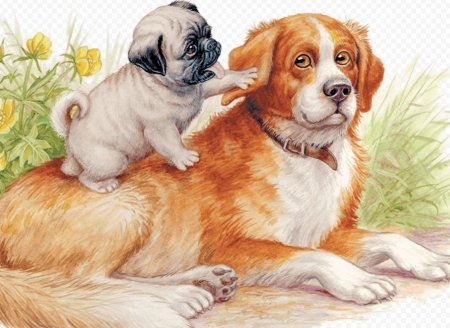 Ушинский играющие собаки